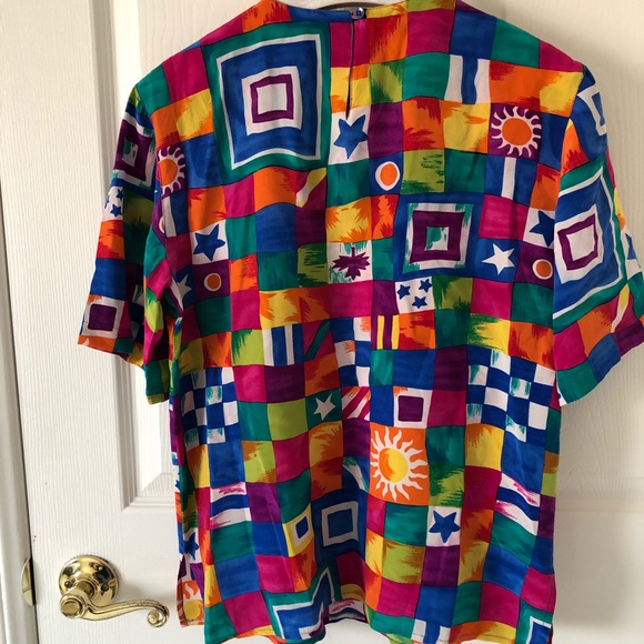 VINTAGE  100% silk shirt - UNIQUE - Picture 3 of 4